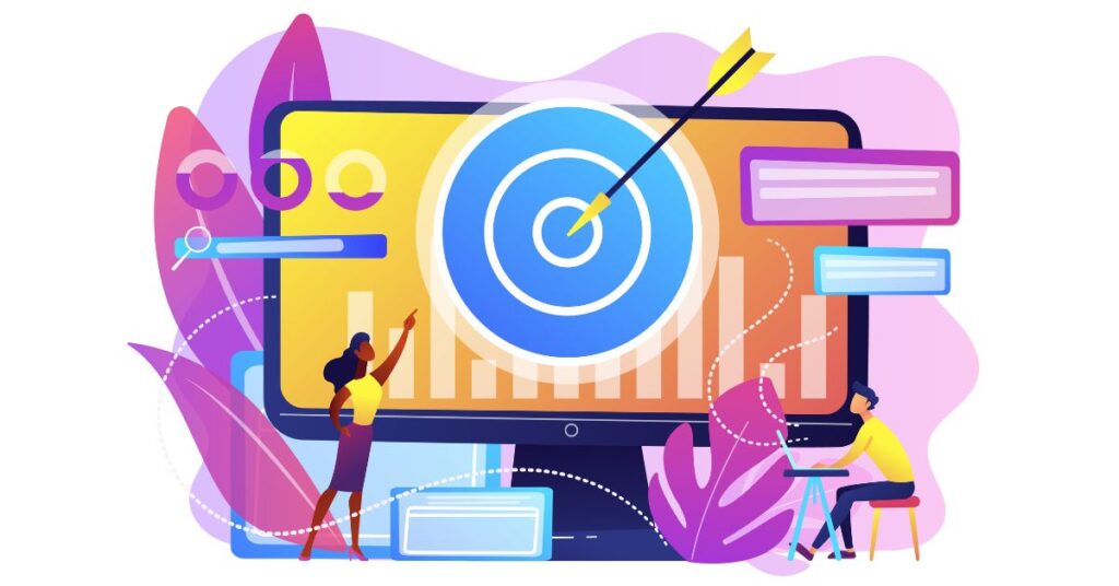 Grafica esplicativa sul concetto di retargeting in advertising