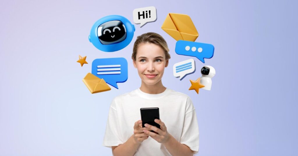 Ragazza interagisce con i principali canali di marketing automation