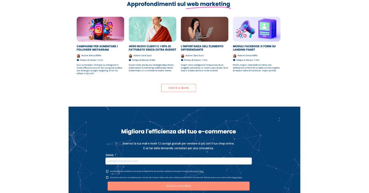 Esempi di labelling dei bottoni dalla homepage di Youston