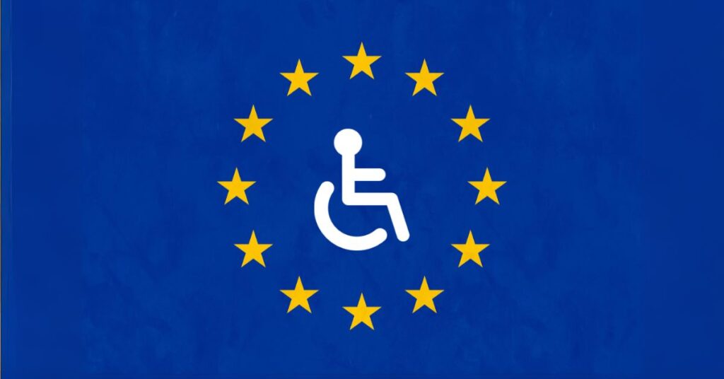 Bandiera UE con icona disabili