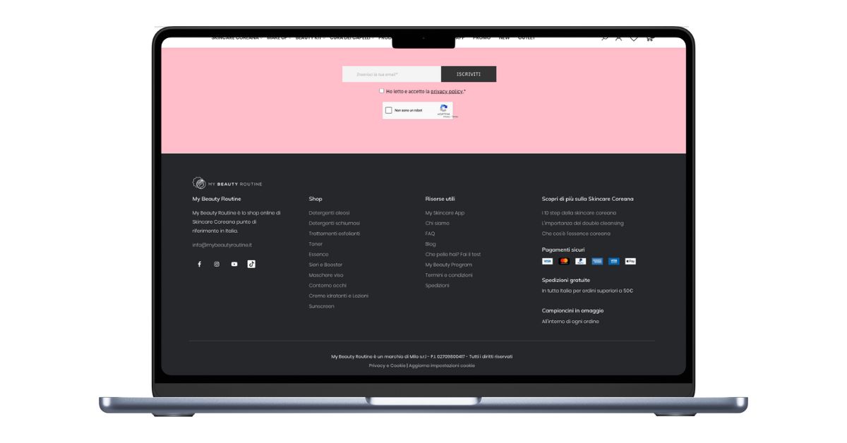 Esempio di footer ottimizzato