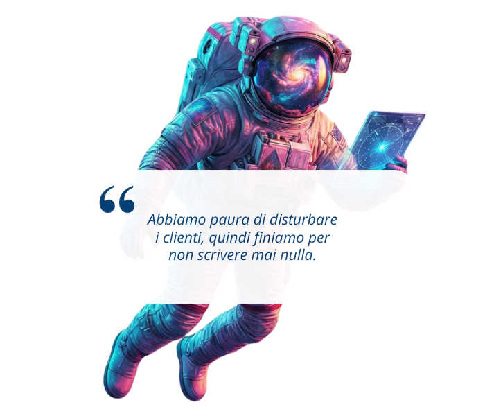 astronauta citazione email marketing newsletter strategy