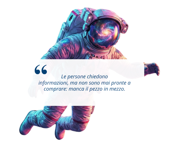 astronauta citazione email marketing nurturing lead